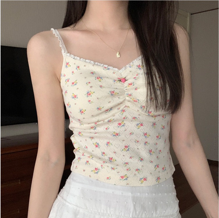 Fashion Stitching V-neck Sling Vest Women