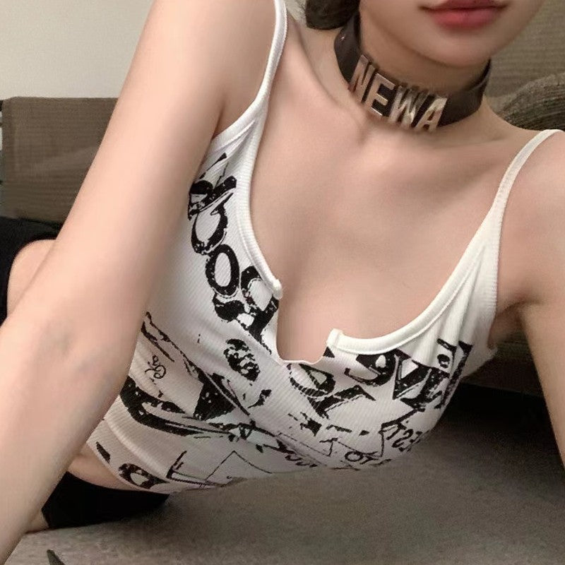 Pure Desire Style Short Letter Printing Sling