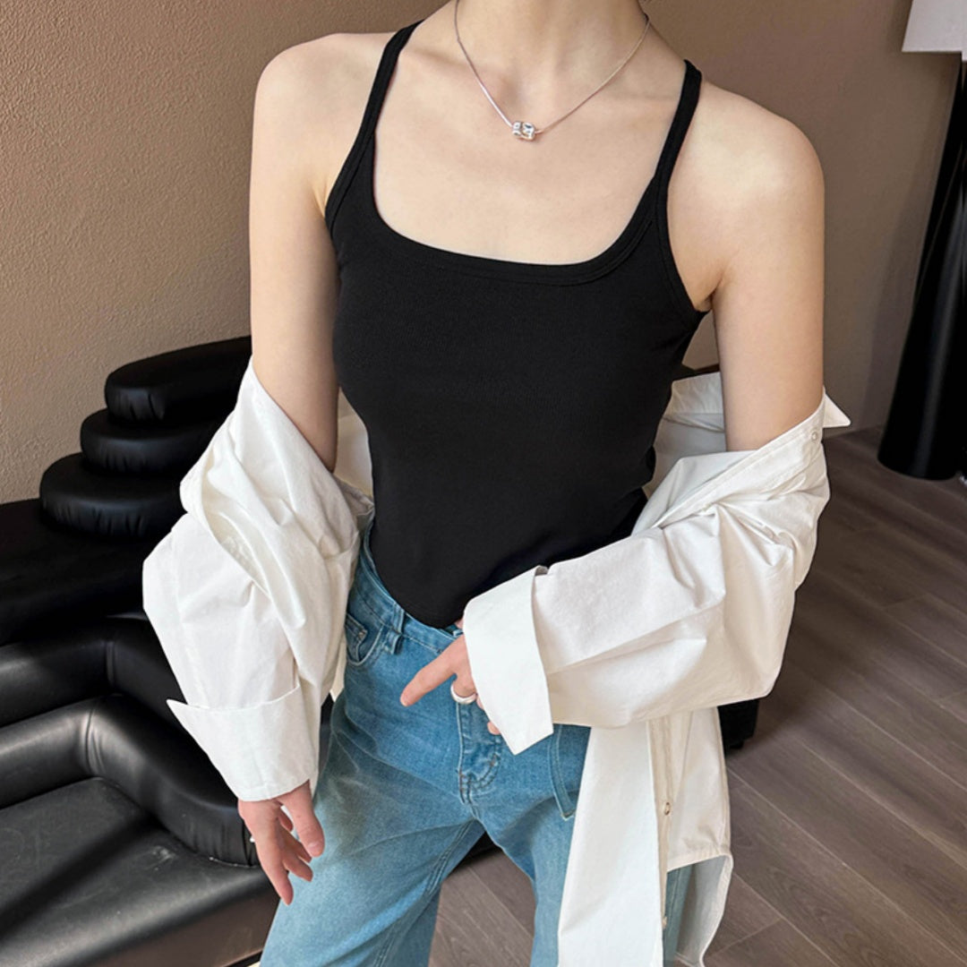 Irregular Back Backless Lace Stitching Small Sling